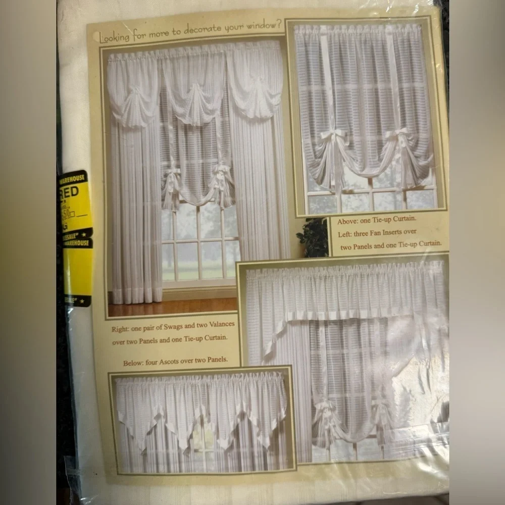 NEW Vintage Today's Curtain Stripe Sheer Ivory Panel 60W x 63L  HC International